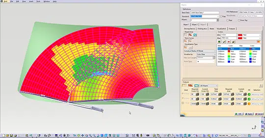 Assess wiping operation - colour map