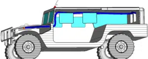 Jeep-Modell mit Kabelverlegung